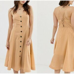 Moon River Gingham Plaid A Line Check Dress Sz M spaghetti straps.